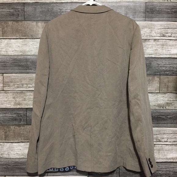 Ted Baker London Lyocell Linen Blend Blazer Men’s Size 6 Brown Tan 2 Button - Picture 7 of 12